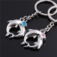Lovely Lovers Alloy Key Chain Romantic Distinctive Couple Dolphin Keychain Gifts  J4U66