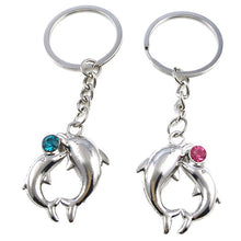 Lovely Lovers Alloy Key Chain Romantic Distinctive Couple Dolphin Keychain Gifts  J4U66