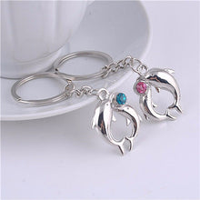 Lovely Lovers Alloy Key Chain Romantic Distinctive Couple Dolphin Keychain Gifts  J4U66