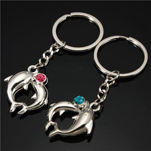 Lovely Lovers Alloy Key Chain Romantic Distinctive Couple Dolphin Keychain Gifts  J4U66