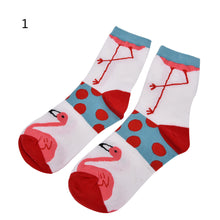 Women Cute Flamingo  Cotton Socks For Women Girls J4U66