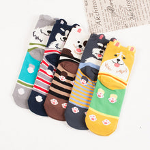 Women Socks 3D Cartoon Dogs Warm Soft Cotton Short Sock J4U66