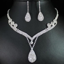 Bridal Chic Crystal Rhinestone Water Drop Necklace Earrings Set Gifts For Women  J4U66