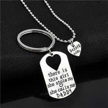 There's the Girl She Stole My Heart Daddy Daughter Keychain Necklace Set Jewelry Gifts  J4U66