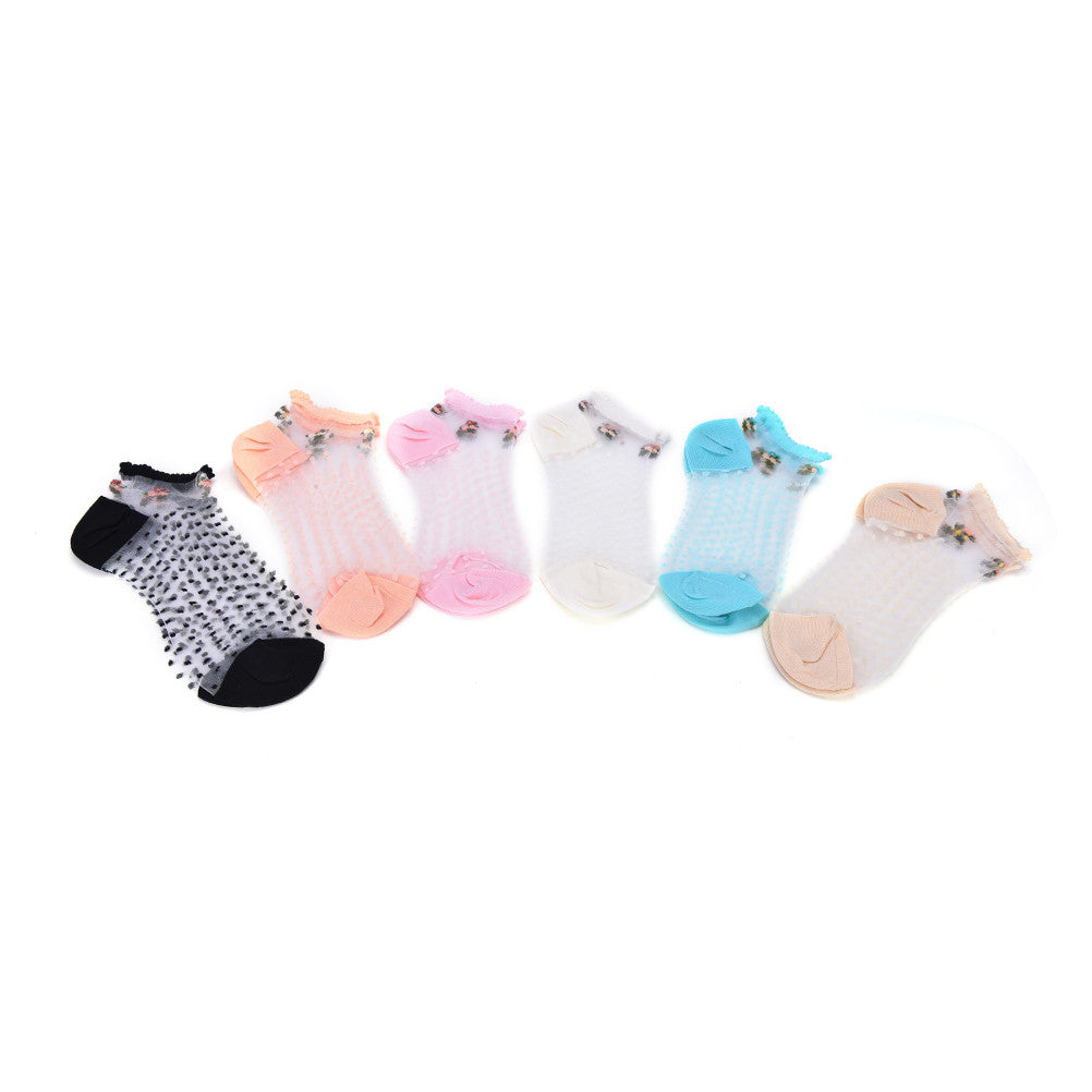 Anklets Socks Wowens Ladies Multicolor Sexy Frilly Lace Ruffle Short Ankle Socks J4U66