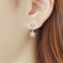 Exquisite jewelry ear rhinestones sparkling rhinestone snowflake Stud Earrings for woman J4U66