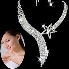 Wedding Jewellery Set Austrian Crystal Bridal Jewelry Sets For Women Long Tassel Statement Necklace/Earrings Set J4U66