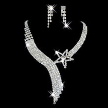 Wedding Jewellery Set Austrian Crystal Bridal Jewelry Sets For Women Long Tassel Statement Necklace/Earrings Set J4U66