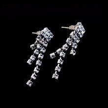 Wedding Jewellery Set Austrian Crystal Bridal Jewelry Sets For Women Long Tassel Statement Necklace/Earrings Set J4U66