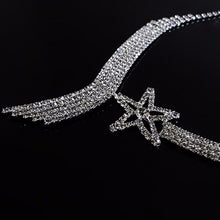 Wedding Jewellery Set Austrian Crystal Bridal Jewelry Sets For Women Long Tassel Statement Necklace/Earrings Set J4U66