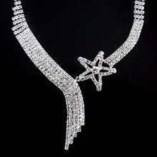 Wedding Jewellery Set Austrian Crystal Bridal Jewelry Sets For Women Long Tassel Statement Necklace/Earrings Set J4U66