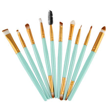 10pcs pro beauty eye shadow eyelinercosmetic makeup brush brushes set tool J4U66