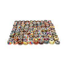 100Pcs Mixed Color Silver Plated Big Hole Loose Beads Fit European Jewelry Braclet Charms DIY J4U66