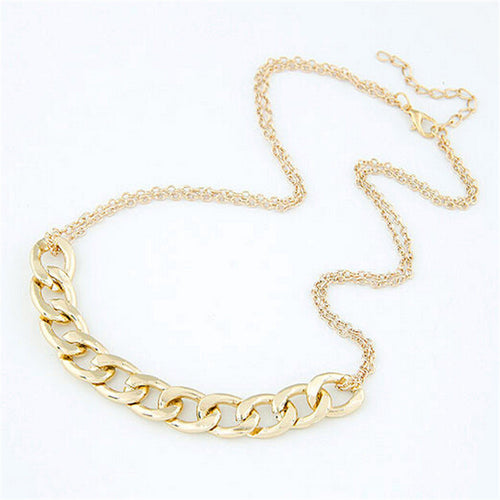 Charm two layer Chains Metal Gold Plated Circles Collar Pendant Necklace for Women Luxury Clavicle Necklaces J4U66