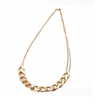Charm two layer Chains Metal Gold Plated Circles Collar Pendant Necklace for Women Luxury Clavicle Necklaces J4U66