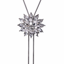 Crystal Flower Snow Sweater Chain Long Crystal Pandents Clovers Long Necklace J4U66