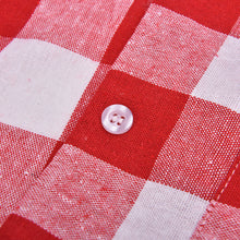 Elegant Big Square Patchwork Deep V Neck Long Women Shirts 3XL Red Plaid Women Shirts For day J4U66