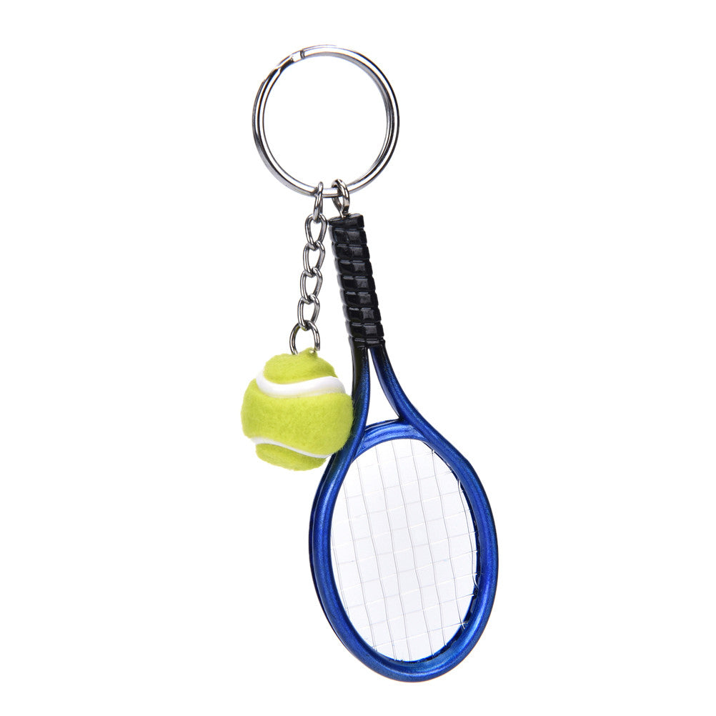 Men Women Tennis Racket Pendant Key Chain Key Ring J4U66