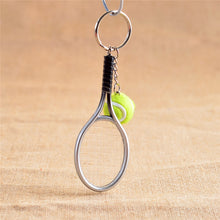Men Women Tennis Racket Pendant Key Chain Key Ring J4U66