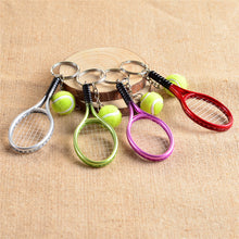 Men Women Tennis Racket Pendant Key Chain Key Ring J4U66