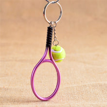 Men Women Tennis Racket Pendant Key Chain Key Ring J4U66