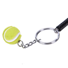 Men Women Tennis Racket Pendant Key Chain Key Ring J4U66
