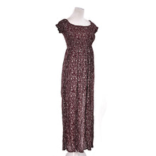 Sexy Side Split Off Shoulder Print Dress High Waist Maxi Dress Women Vintage Beach Dress J4U66