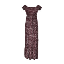 Sexy Side Split Off Shoulder Print Dress High Waist Maxi Dress Women Vintage Beach Dress J4U66
