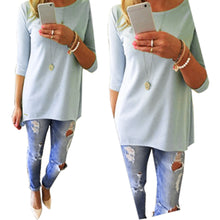 Women Ladies Beach Casual TunicsWomen's Shirt 3/4 Sleeve Long Tops J4U66