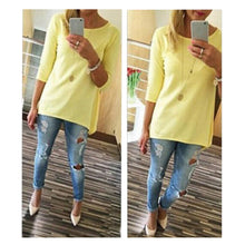 Women Ladies Beach Casual TunicsWomen's Shirt 3/4 Sleeve Long Tops J4U66