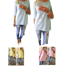 Women Ladies Beach Casual TunicsWomen's Shirt 3/4 Sleeve Long Tops J4U66