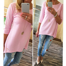 Women Ladies Beach Casual TunicsWomen's Shirt 3/4 Sleeve Long Tops J4U66