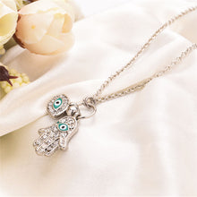 Fatima Hamsa Hand Turkey Blue Evil Eye Necklace Charm Pendant Jewish Jewelry J4U66