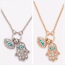 Fatima Hamsa Hand Turkey Blue Evil Eye Necklace Charm Pendant Jewish Jewelry J4U66