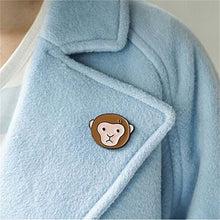 Metal Monkey Peach Blueberries Avocado Collar Pins Badge Corsage Brooch J4U66