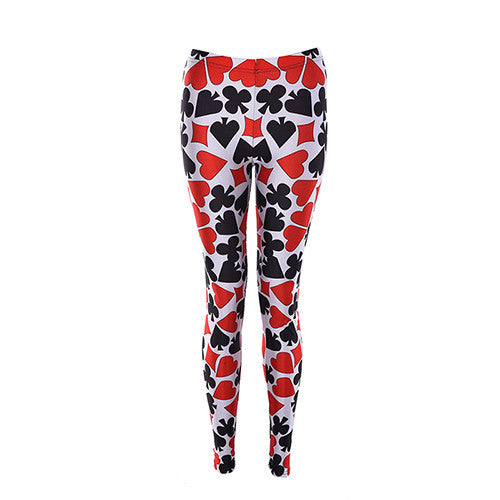 Sexy Women Cards Printing Leggins Pants Gifts For Women One Size J4U66