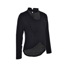 Women Sexy V Neck Irregular Blouses Shirts Ladies Casual Loose Long Sleeve Tops Black J4U66