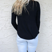 Women Sexy V Neck Irregular Blouses Shirts Ladies Casual Loose Long Sleeve Tops Black J4U66