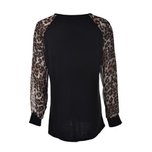 Women Blouses Casual Shirt Long Sleeve Leopard Chiffon Patchwork Blusas Femininas Shirt M-2XL J4U66