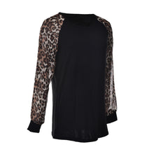 Women Blouses Casual Shirt Long Sleeve Leopard Chiffon Patchwork Blusas Femininas Shirt M-2XL J4U66