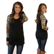 Women Blouses Casual Shirt Long Sleeve Leopard Chiffon Patchwork Blusas Femininas Shirt M-2XL J4U66