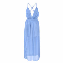 Maxi Dress Women Floor-length Sleeveless Sexy Deep V neck Long Dress High Waist Empire Party Dresses J4U66