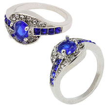 Unique Sapphire Jewelry Blue Oval Zircon Stone Ring White Gold Filled Wedding Engagement Rings For Women Men J4U66