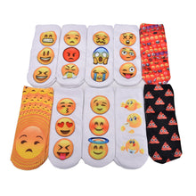 10 Styles Women 3D Printed Smiley Face Emoticons Emoji Amusing Ankle Socks Costume Accessories For Women J4U66