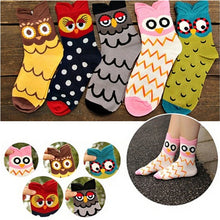5 Colors Women Cute 3D Owl Print Socks Durable Casual Socks  J4U66