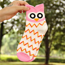 5 Colors Women Cute 3D Owl Print Socks Durable Casual Socks  J4U66