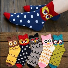 5 Colors Women Cute 3D Owl Print Socks Durable Casual Socks  J4U66