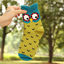 5 Colors Women Cute 3D Owl Print Socks Durable Casual Socks  J4U66