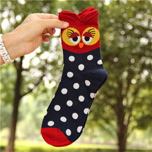5 Colors Women Cute 3D Owl Print Socks Durable Casual Socks  J4U66
