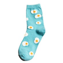 Japanese Women Wind Cloud Rain Weather Socks Cartoon Weed Egg Rural Striped Footprint Socks 5 Styles J4U66